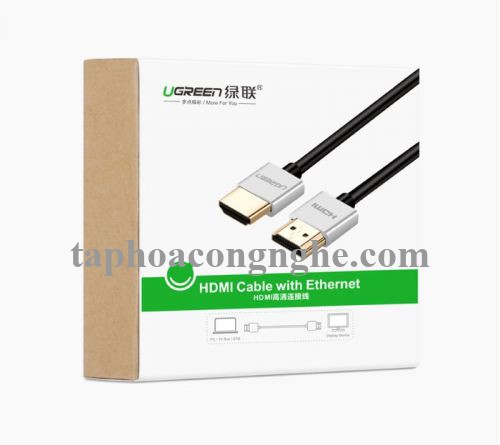 Ugreen 50304 5M màu Bạc Cáp tín hiệu HDMI chuẩn 2.0 sợi siêu nhỏ cao cấp HD117 30050304
